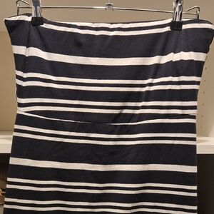 Jessica Simpson Black and White Striped Maxi Dress